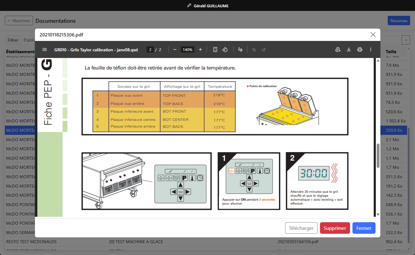 Document calibration grill